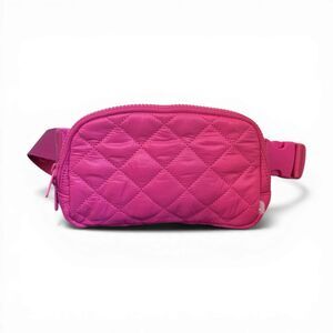 Lolë Women's Unisex Quilted Fanny Pack Belt Bag - Pink Pre Owned